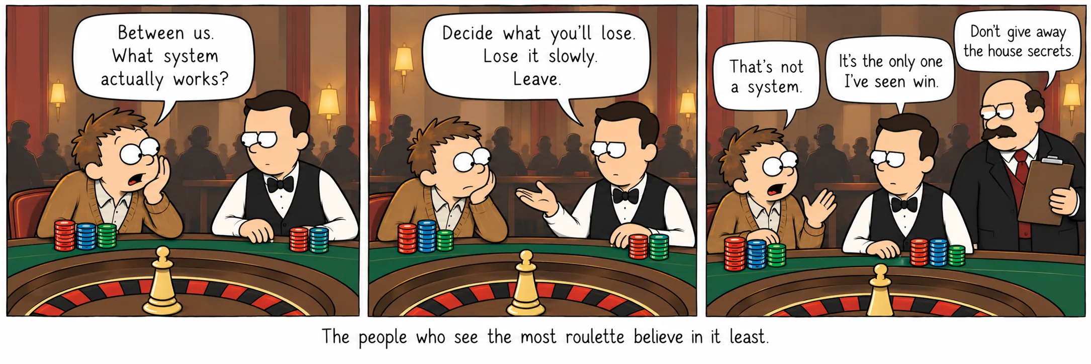 De som ser mest roulette tror minst på den.
